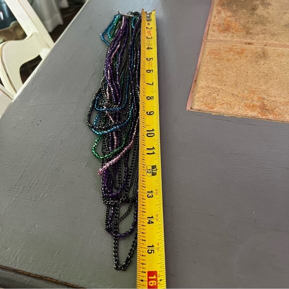 Beaded Multi Chain Layered Necklace - Picture 5 of 7